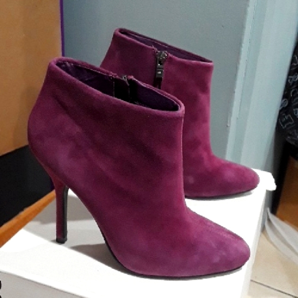 Women's Purple Suede Stiletto Ankle Boots